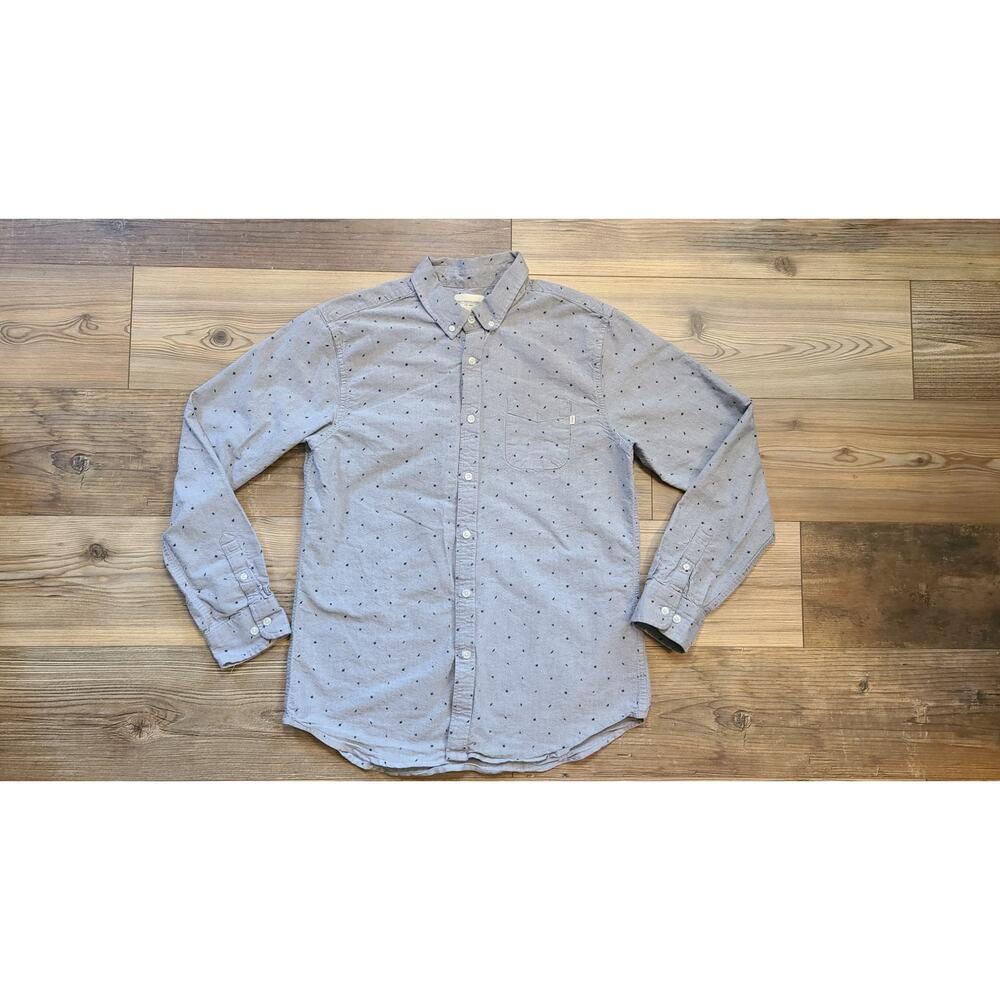 Obey Propaganda Mens L Long Sleeve Button Shirt Tree Leaves Design Lagenlook